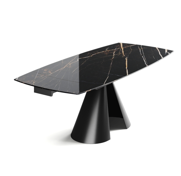 Стол обеденный MISSA DINING TABLE BLACK MATT BLACK MARBLE  200X90X76 СМ. (NRM00804)