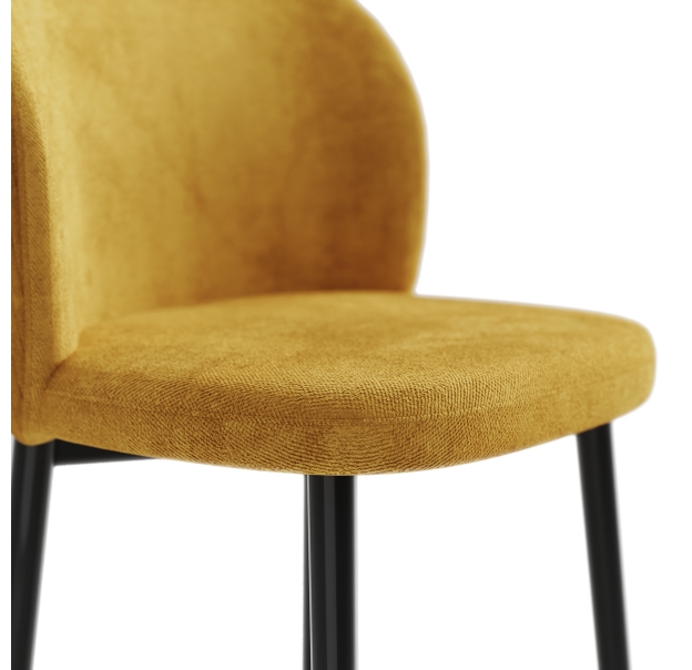 Стул полубарный EVA BAR STOOL TESSUTO YELLOW BLACK FRAME Черный (NRM00911)