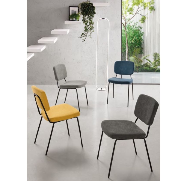 Стул интерьерный PASTEL CHAIR TESSUTO YELLOW BLACK FRAME Черный (NRM00905)