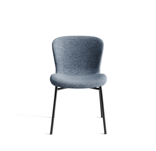 Стул интерьерный SAM CHAIR TESSUTO BOUCLÉ ÉCRU TEAL BLACK FRAME Черный (NRM00907)