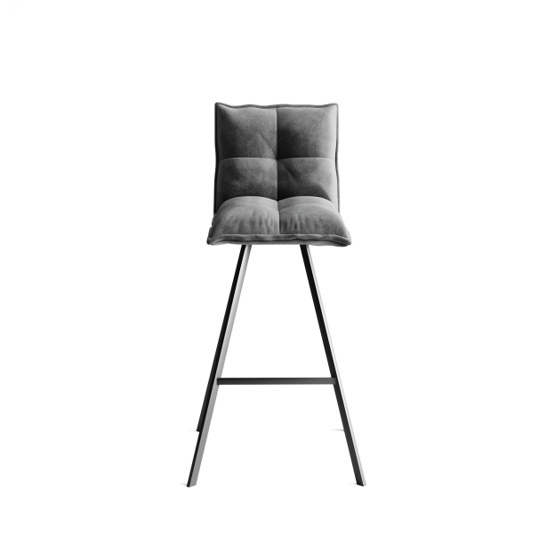 Стул полубарный TUNE BAR STOOL TESSUTO SMOKY GRAY BLACK FRAME Черный (NRM01029)