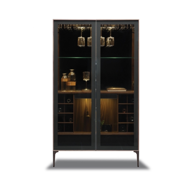 Комод BARON BAR CABINET Polished walnut Polished walnut GLASS 100X47X174 СМ. (FUG00005)