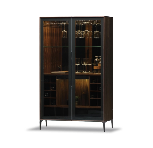 Комод BARON BAR CABINET Polished walnut Polished walnut GLASS 100X47X174 СМ. (FUG00005)