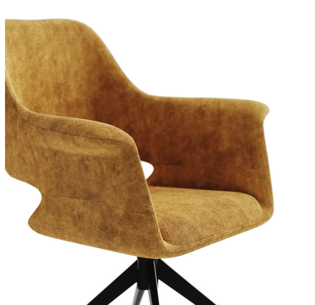 Стул крутящийся MICHELE SWIVEL CHAIR TESSUTO YELLOW BLACK FRAME Черный (NRM01178)