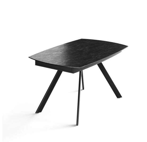 Стол обеденный JET DINING TABLE BLACK MATT BLACK MARBLE  210X90X76 СМ. (NRM01201)