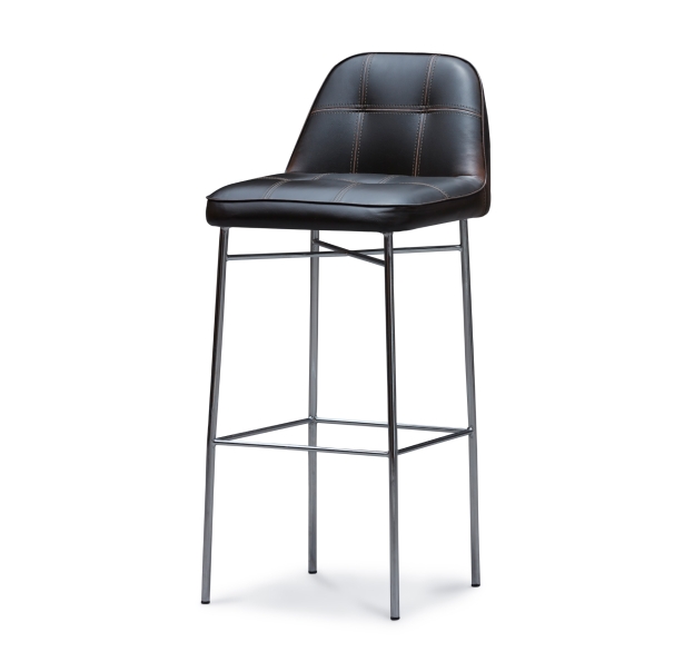 Стул барный MEST BAR STOOL Leather Black  Черный (FUG00012)