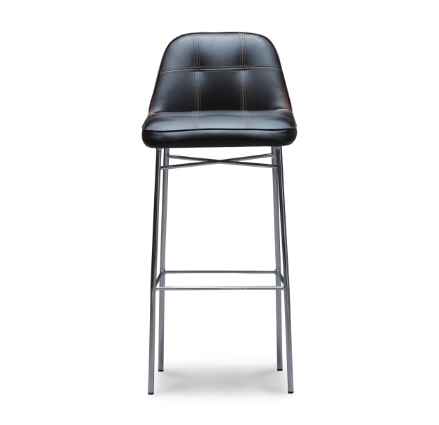 Стул барный MEST BAR STOOL Leather Black  Черный (FUG00012)