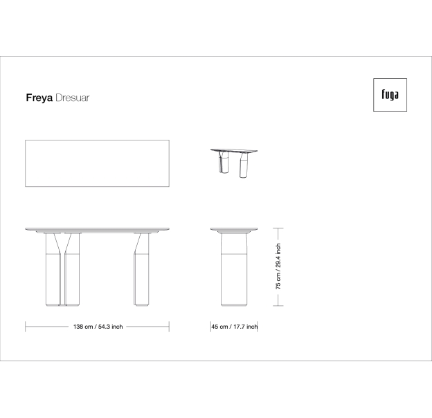 Консоль напольная FREYA CONSOLE TABLE / / / 138X45X74,5 СМ. (FUG00023)