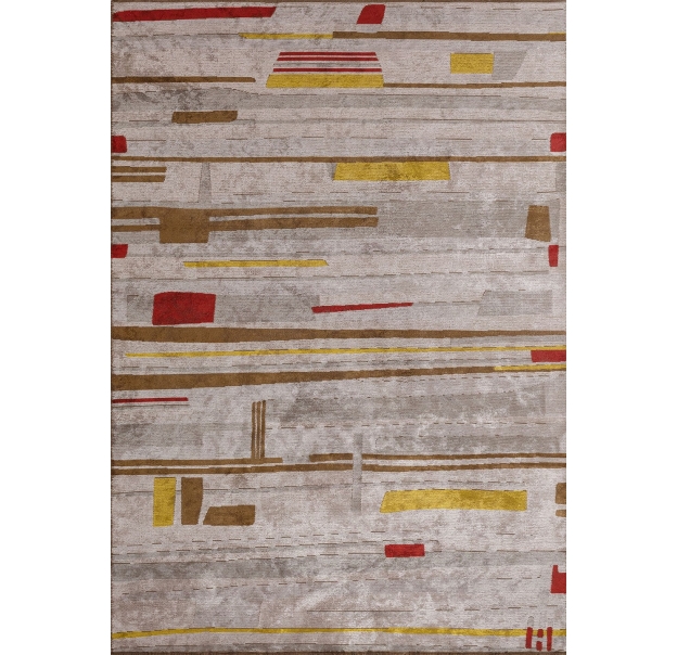 Ковер современный ISTANBUL GLIDE 300X200 см.  (NRM02965) LIGHT GREY - CACAO - YELLOW - RED - BONE - 