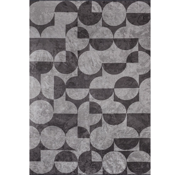 Ковер современный CORAL CIRCLE 230X160 см.  (NRM01611) CHARCOAL - LIGHT CREAM