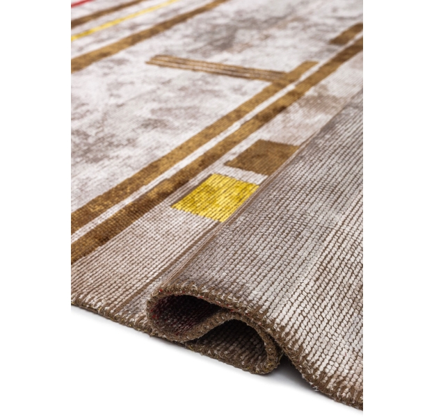 Ковер современный ISTANBUL GLIDE 230X160 см.  (NRM02964) LIGHT GREY - CACAO - YELLOW - RED - BONE - 