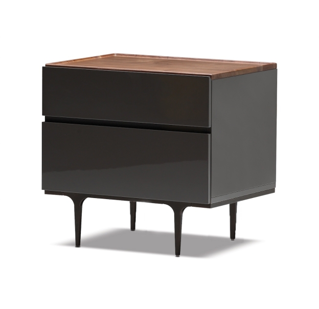 Тумба прикроватная LINS NIGHTSTAND Glossy LK17 Brown WOOD / 60X43X57 СМ. (FUG00057)