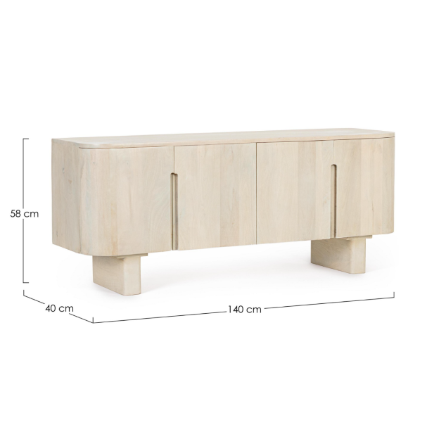 Тумба под ТВ IBERICA TV CABINET 4DO MANGO WOOD LIGHT MANGO WOOD LIGHT MANGO WOOD LIGHT 140X40X58 СМ.