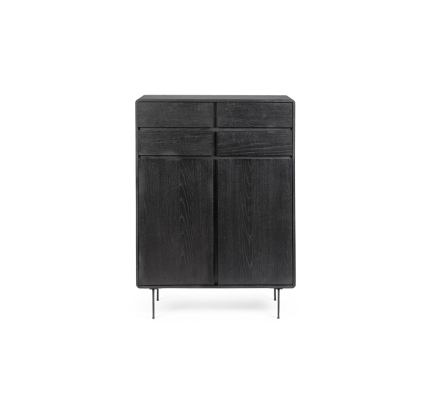 Комод VOLTURNO HIGH CABINET ASH BLACK ASH BLACK ASH BLACK 90X40X130,5 СМ. (NRM05419)