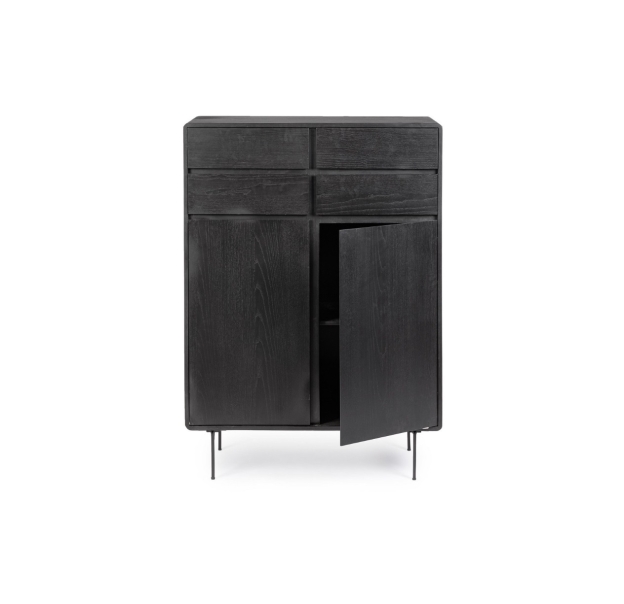 Комод VOLTURNO HIGH CABINET ASH BLACK ASH BLACK ASH BLACK 90X40X130,5 СМ. (NRM05419)