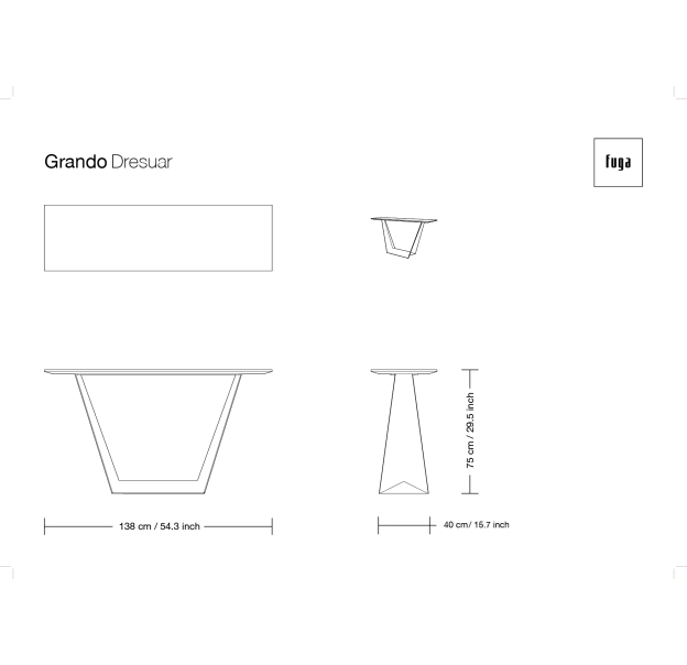 Консоль напольная GRANDO CONSOLE TABLE / / / 138X40X75 СМ. (FUG00074)