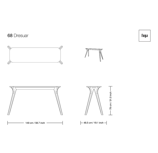 Консоль напольная 68 CONSOLE TABLE / / / 110X48,5X79 СМ. (FUG00079)