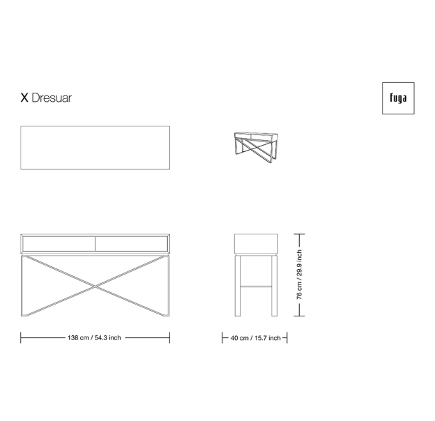 Консоль напольная X CONSOLE TABLE / / / 138X40X76 СМ. (FUG00078)