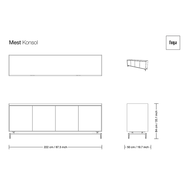 Комод MEST SIDEBOARD / / / 222X50X84 СМ. (FUG00082)