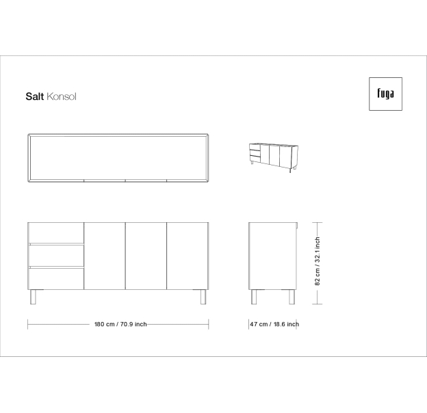 Комод SALT SIDEBOARD / / / 220X47X82 СМ. (FUG00080)