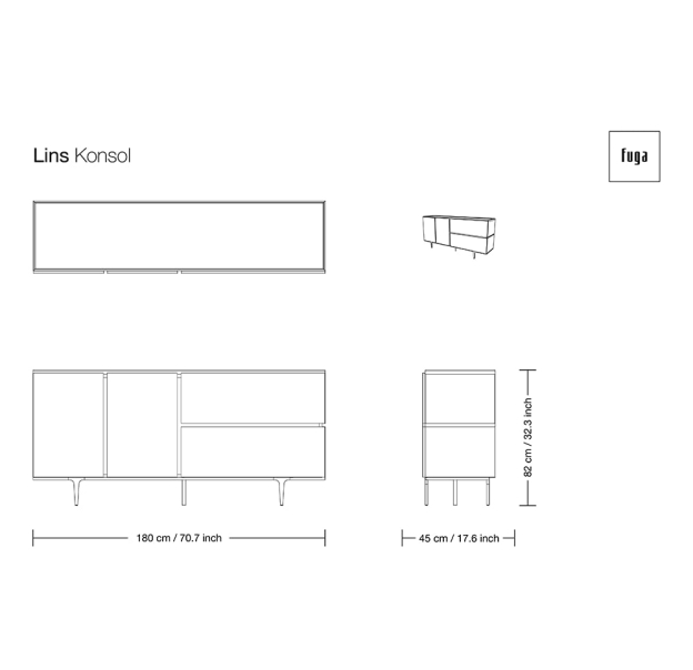 Комод LINS SIDEBOARD / / / 220X45X82 СМ. (FUG00085)