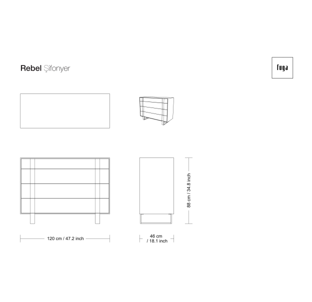 Комод REBEL DRESSER / / / 120X46X88 СМ. (FUG00105)