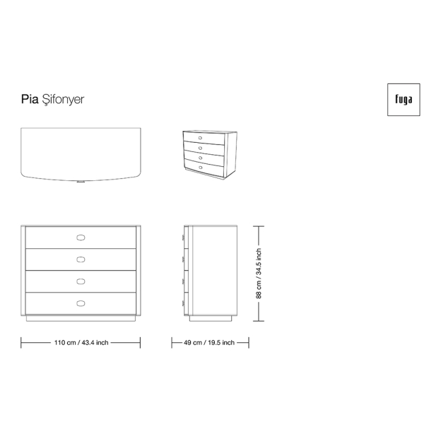 Комод PIA DRESSER / / / 110X49X88 СМ. (FUG00109)