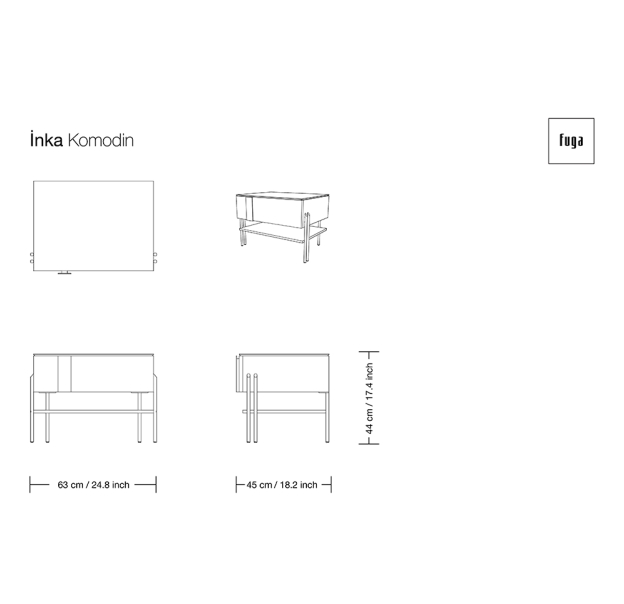 Тумба прикроватная INKA NIGHTSTAND / / / 63X45X44 СМ. (FUG00096)