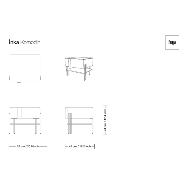 Тумба прикроватная INKA NIGHTSTAND / / / 63X45X44 СМ. (FUG00096)