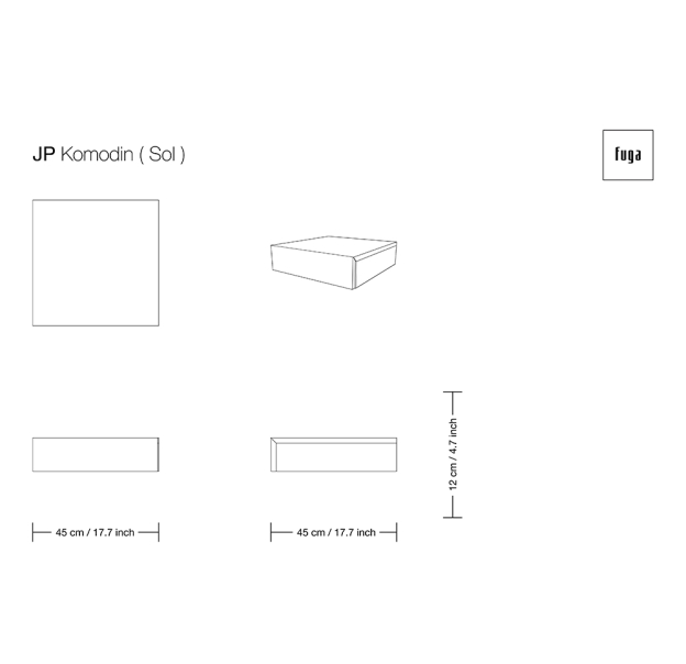 Тумба прикроватная JP NIGHTSTAND RIGHT MODULE / / / 45X45X12 СМ. (FUG00094)