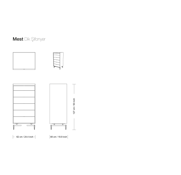 Комод MEST DRESSER TALL / / / 62X48X127 СМ. (FUG00106)