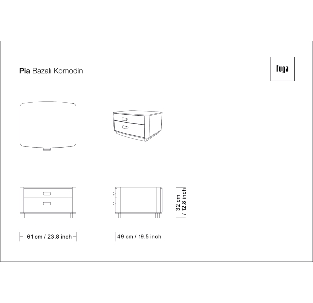 Тумба прикроватная PIA NIGHTSTAND / / / 61X49X32 СМ. (FUG00098)