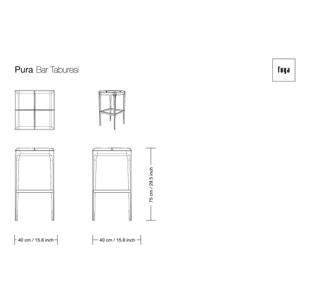 Стул барный PURA BAR STOOL    / (FUG00131)