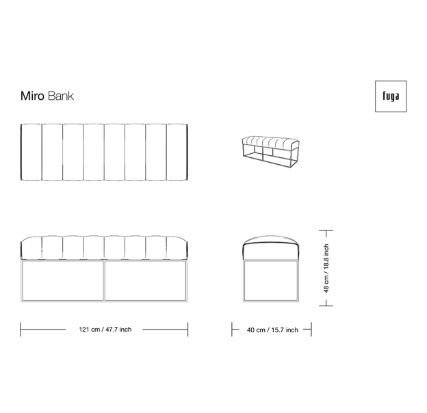 Банкетка MIRO MIRO 121X40X48 СМ. (FUG00129)