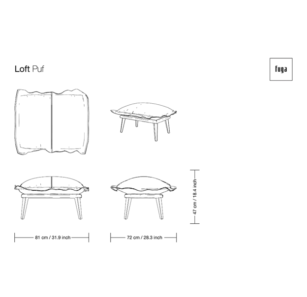 Пуф LOFT LOFT 81X72X47 СМ. (FUG00125)