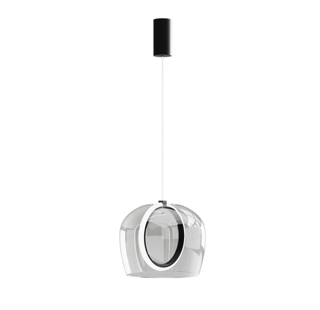 Светильник подвесной PINTA PENDANT LAMP ALFA TRASPARENT NERO 30X30X23 СМ. (NRM05453)