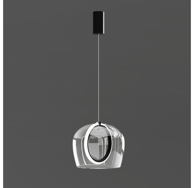 Светильник подвесной PINTA PENDANT LAMP ALFA TRASPARENT NERO 30X30X23 СМ. (NRM05453)