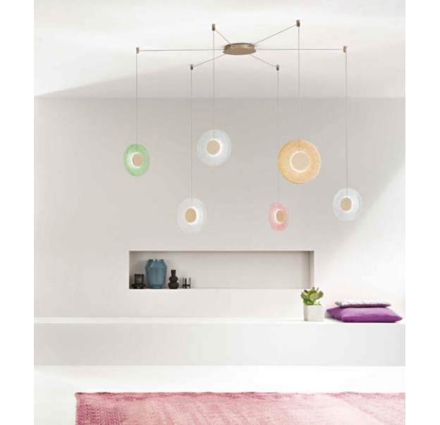 Светильник подвесной CANDY SUSPENSION MULTICOLOR GOLD 45X25X30 СМ. ()