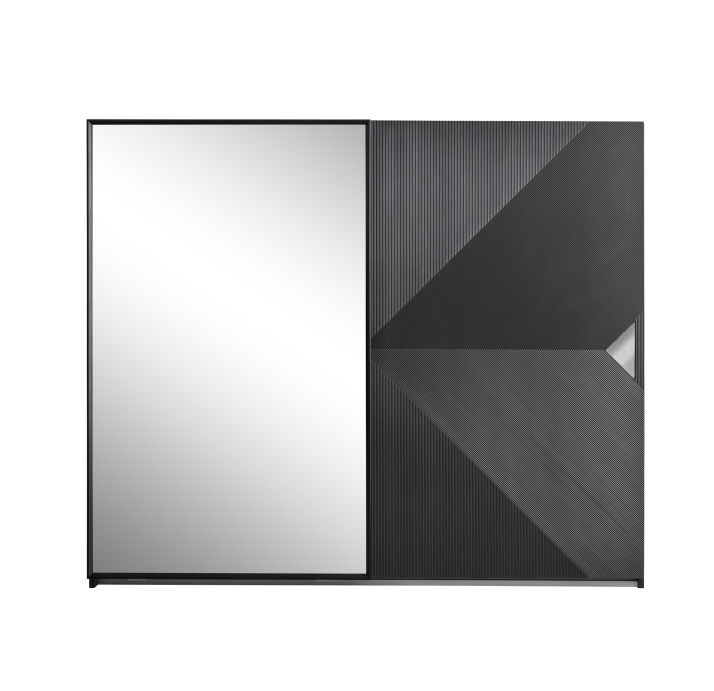 Шкаф напольный GIZA WARDROBE GREY MIRROR 260X70X220 СМ. (NRM00039)