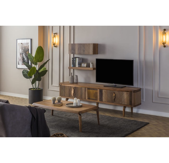 Полка прямая RONDA Wall Unit Shelf WALNUT WALNUT 80X25X5,5 СМ. (NRM00026)