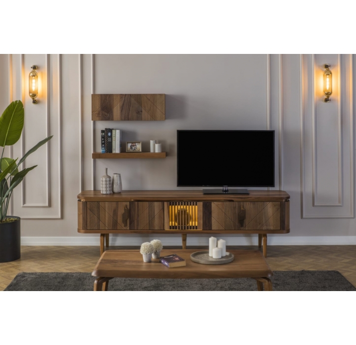 Тумба под ТВ RONDA TV STAND WALNUT WALNUT WALNUT 224X46X60 СМ. (NRM00025)