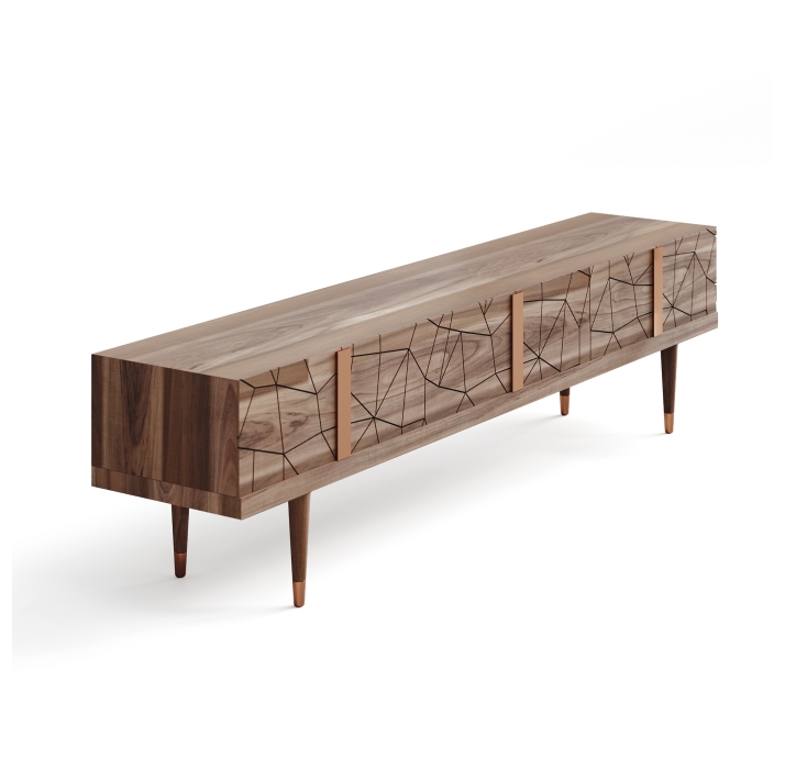 Тумба под ТВ PETRA TV STAND WALNUT WALNUT WALNUT 230X50X58 СМ. (NRM00023)