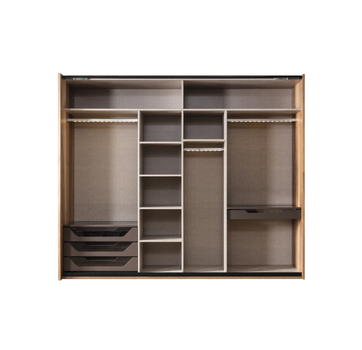 Шкаф напольный PETRA WARDROBE WALNUT MIRROR 260X70X220 СМ. (NRM00040)