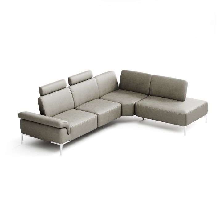 Диван WAVE B100-300-240T/58/KENIA SMOKE/BULTEX/01BR BRUSHED/E,E
