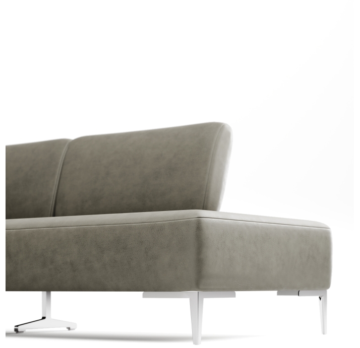 Диван WAVE B100-300-240T/58/KENIA SMOKE/BULTEX/01BR BRUSHED/E,E
