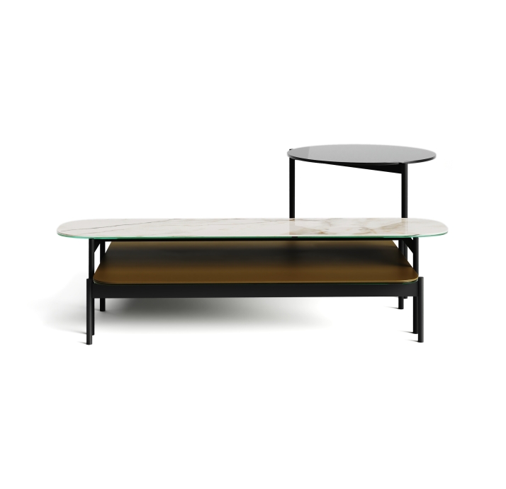 Стол журнальный SQUARE COFFEE TABLE BLACK ANTIOUE BRONZE  100X100X30 СМ. (NRM00225)