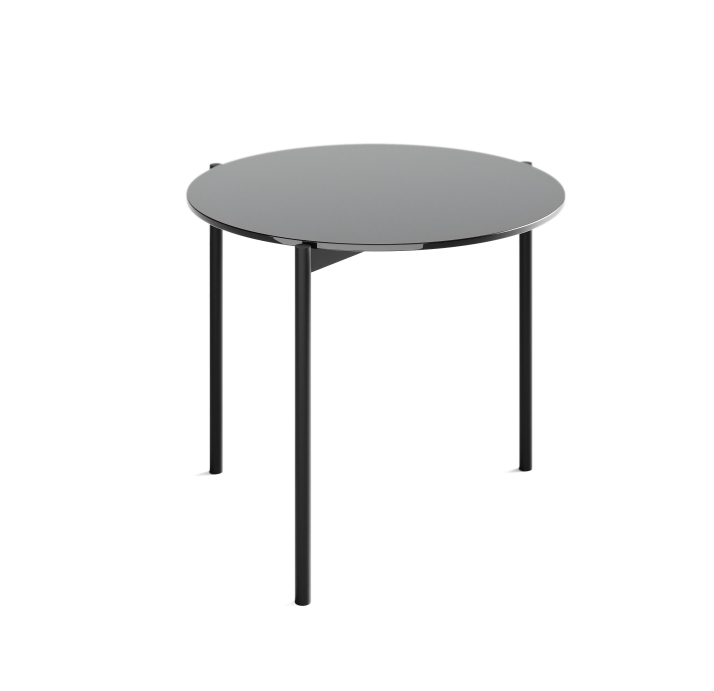 Стол журнальный ROUND COFFEE TABLE BLACK BLK SHINY GLASS  60X60X50 СМ. (NRM00227)