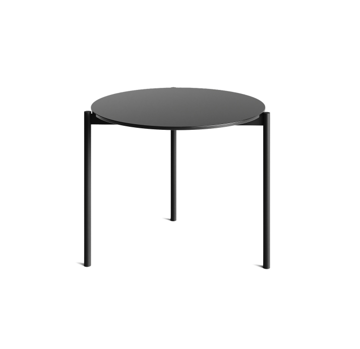 Стол журнальный ROUND COFFEE TABLE BLACK BLK SHINY GLASS  60X60X50 СМ. (NRM00227)