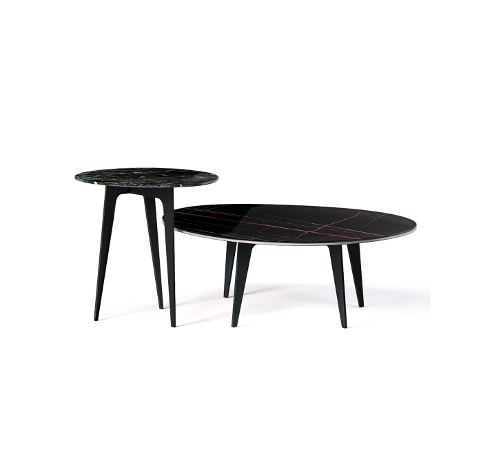 Стол приставной LINUS SIDE TABLE BLACK VERDE ALPI LUC.  51X60X55 СМ. (NRM00242)