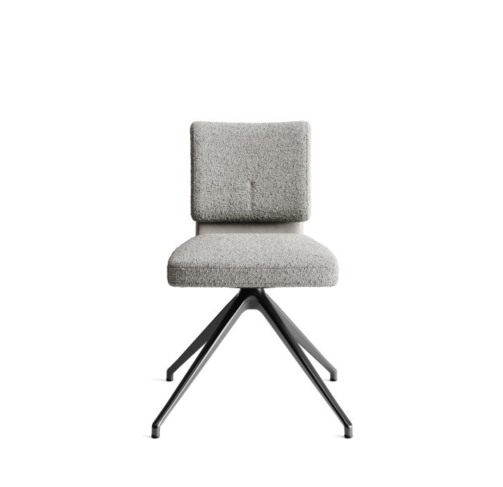 Стул крутящийся ALVA SWIVEL CHAIR LUANDO SILVER LARIO CARBON  F101BLACK (ROM02952)